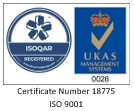 UKAS ISOQAR ISO 9001 Mark